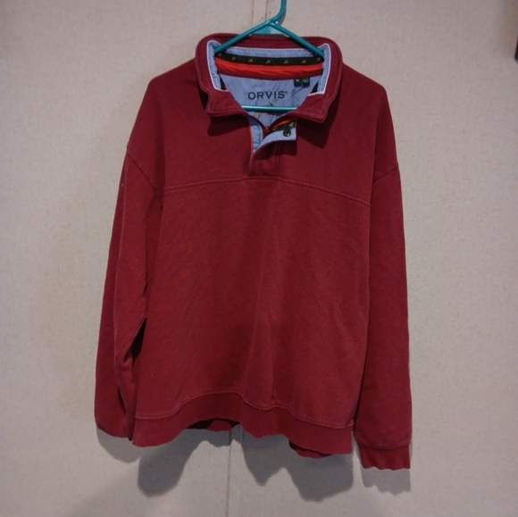 Orvis Men's Red Pullover Shirt Size XL - Picture 2 of 5